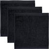 Möve Superwuschel - Set da 3 lavette, 30 x 30 cm, 100% cotone, colore nero