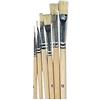Artemio - Pennelli in Seta di porc-Bouts plats-6 PCS, Legno, Beige, 6,5 x 1 x 25,5 cm
