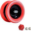 Yomega Xodus II YoYo - Include tecnologia con cuscinetto a rulli, bordi in gomma e design a forma di ala - Yo-yo professionali reattivi di livello intermedio (Nero Rosso)