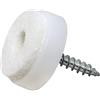 Adsamm® / 16 x feltrini con vite / bianchi / Ø 20 mm / tondi / scivoli in plastica con vite e base in feltro / piedini protettivi per mobili Adsamm® Quality