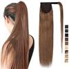 SEGO Extension Coda di Cavallo Capelli Veri Clip Fascia Unica 100% Remy Human Hair Lisci Ponytail Aderire 50 cm (95 g) # Castano Chiaro