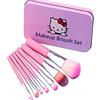 Siganorpy Set di 7 pennelli da trucco per bambini, per fondotinta, sopracciglia, eyeliner, correttore, di colore rosa