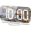 Mqruntoo Sveglia Digitale LED,orologio da tavolo digitale da 6,7 pollici,controllo della luminosità,3 livelli di luminosità, doppio caricatore USB,sveglia perfetta per comodino,camera da letto e ufficio
