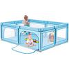 COSTWAY Box per Bambini, Recinto per Neonati, Centro Attività Stabile e Atossico, Box per Interno ed Esterno con Palline (Blu)