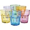 TREND FOR HOME Set Bicchieri Vino Acqua Vetro Colorati 6 Pezzi da 280 ml Tumbler Bassi Bicchieri Piccoli Arcobaleno Bambini | Gigi Rainbow Blast