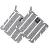 Encasa XO 21 cm Forno Microonde Potholders (2 pz Set) per cucina cucina e cottura - Resistente al calore, protezione delle mani da utensili caldi - Roma Stripes grigi