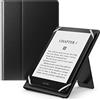MoKo Universal Case for 6,6.8,7 Kindle eReaders - Kindle/Kobo/Voyaga/Lenovo/Sony Kindle E-Book Reader, Lightweight PU Leather Folio Shell Cover Case, with Hand Strap/Kickstand, Black