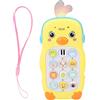 Zerodis Simulazione del Bambino Cellulare, Telefono Multifunzionale per L'istruzione Simpatico Cartone Animato Motivo Musica Effetto Sonoro Giocattolo per Cellulare per Oltre 6 Mesi(Giallo)