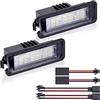 URAQT Luci a LED per targa, 2 pezzi, senza errori, luce posteriore, 12 V, colore nero, 6500 K, impermeabili, per V-W Rabbit Golf/GTI (MK4, MK5, MK6)