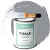 PECTRO Chalk Paint Vernice a Gesso 750ml + Pennello Tondo in Legno Pack - Pittura per Mobili Senza Carteggiare - Chalk Paint Bianco e Colori per legno Efetto Polvere (GRIGIO MEDIO)