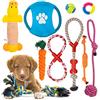 Fur & Bone Pelliccia e osso cucciolo di cane masticare giocattoli dentizione formazione, confezione assortita, 10 giocattoli corda per cani 100% corda di cotone naturale per cani piccoli e medi