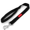 TIESOME Guinzaglio corto per cani con manico imbottito, doppia fettuccia in nylon riflettente per animali domestici guinzaglio per allenamento a piedi (nero)