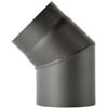 FIREFIX Tubo per stufa in acciaio spesso 2 mm (tubo fumo) di diametro 150 mm, per stufe e fuochi da camino, Senotherm, grigio scuro, 45 gradi, senza porta di pulizia