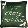 furn. Cuscino imbottito in poliestere Merry Christmas, verde, 43 x 43 cm