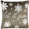 furn. Let It Snow - Cuscino imbottito in poliestere, 43 x 43 cm, colore: Grigio