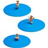 Lurch Set di 3 coperchi Splash (Bruno Bombe, Freddy Freestyle, Arne Anker), in 100% silicone platino senza BPA, Ø 10,5 cm, blu