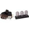 Audio-Technica Audio Technica AT-VM95SH Dual Moving Magnet Cartridge 1/2 Mount with Shibata Stylus (Black/Brown) & audio technica AT6003R 3 Set Headshell Cartridge UV Protected Capsules Storage Case