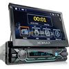 XOMAX XM-V747 Autoradio con mirrorlink, LED Colori di illuminazione, vivavoce bluetooth, schermo touch capacitivo screen 7 pollici / 18 cm, FM, SD, USB, 1 DIN