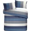 Fusion 'Betley' Classic Wide Stripe set copripiumino, poliestere, blu, doppio