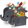 Trhillsbrad 2 Scatole Portaoggetti per Bambini, in Feltro Pieghevole a Forma di Elefante, con una Capacità di 30L, per Organizzare i Giocattoli Nella Stanza dei Bambini, Utilizzate Come Cestino per la Biancheria