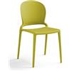 REDÒKASA Sedia in polipropilene JASMINE, impilabile, resistente ai raggi UV, design moderno, ideale per sala da pranzo, cucina, sala d'attesa, bar, ristoranti o giardino (Giallo limone, 1)