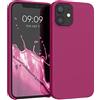kwmobile Cover per Apple iPhone 12 mini Custodia - Back Case per Smartphone in Silicone TPU - Protezione Gommata - rosso melograno