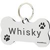 MAMIPets MEDAGLIETTA Special Design Acciaio Inox Cane Gatto - Incisione Laser Nera Personalizzata (Small - Solo Zampine)