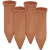 Relaxdays Set Irrigazione a Goccia, Set 4 Coni in Ceramica, Irrigatori Bottiglie 1,5 L, HLP: 14x4,5x4 cm, Terracotta
