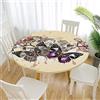 Morbuy Tovaglia Rotondo in poliestere con Bordo Elastico, Morbuy Stampa Farfalla Lavabile Tovaglie da Tavola Impermeabile Tovaglia per Salotto Pranzo Giardino Decorazione (Beige,Diametro 150cm)