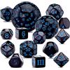 SIQUK 15 Pezzi Set di Dadi Poliedrici D3-D100 Dadi da Gioco Dadi D&D per Dungeons Dragons RPG MTG, Nero e Blu