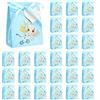 UMILKI 50 Pezzi Scatoline Bomboniere Battesimo, Elefante Blu Portaconfetti Nascita Bambino, Carta Regalo Decorazione Confetti con L'amore Bigliettini e Nastro per Festa Battesimo Compleanno Matrimonio