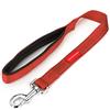 TIESOME Guinzaglio corto per cani con manico imbottito, doppia fettuccia in nylon riflettente per animali domestici guinzaglio per allenamento a piedi (rosso)