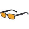 Eyekepper Blocco Luce Blu Occhiali per Computer con Filtro Anti Raggi UV Tinti Arancio Donna Uomo - Notte Meglio Dormire Occhiali Digitali - Nero +0.75