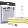 BTF-LIGHTING FCOB COB USB Striscia LED 1m 320LEDs/m Bianco freddo 6000k FOB Striscia LED DC5V senza Dimmer RA>90 Flessibile ad alta densità per la decorazione della casa