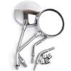 evomosa Specchio Laterale Moto Specchietti laterali Chrome Round Rear Mirror per moto scooter ATV Cafe Racer Bobber Chopper