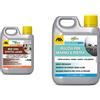FILA Surface Care Solutions, GLOSSYWAX, Eco Cera ad Effetto Lucido per Pietra & MARBLEWASH Detergente per Marmo e Pietra Naturale, Incolore, 1 Litro