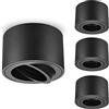 URing 4 Pcs LED Faretto da Soffitto, Orientabili, Ø80x50mm, Faretti Soffitto in Alluminio, Nero, Faretti Led Soffitto per moduli LED da 50 mm, Rotondo, Nessuna lampadina