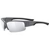 uvex sportstyle 215, occhiali sportivi unisex, specchiato, comfort senza pressione e tenuta perfetta, grey matt/ltm. silver, one size