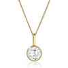 Elli Collana con Pendente da Donna In Oro Giallo 14K con Zirconia Cubica Bianca