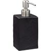 Relaxdays Dispenser di Sapone Manuale, 200ml, Portasapone Ricaricabile, Accessorio Bagno & Cucina, Poliresina, Nero