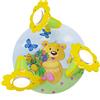 Elobra 131251 Plafoniera da bambini, a forma di rondella, con orsetto, in legno, colore verde/giallo, per cameretta dei bambini, plastica