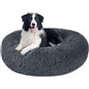 Nepfaivy Cuccia per Gatti e Cani da Interno, Cuccetta per Gatti e Cani | Letto Morbido in Peluche per Gatti, Cuscino Ciambella Calda e Antistress per l'Inverno, 3XL-100cm/39.37in, Grigio Scuro