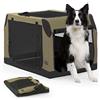 Petsfit Gabbia per Cani, Design Inclinato Adatto per Il Sedile Posteriore e Il Bagagliaio, Trasportino per Cani da Auto,Verde Militare,L