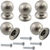 Aerzetix - Set di 5 Pomelli Sferici per Mobili Ø18mm - Maniglia Bottone Porte Armadio Cassetto Decorazione Interno Arredamento Cucina Soggiorno - in Metallo - Finitura Satinato
