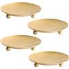 Wilsonzin 4 Pezzi Dorate Portacandela In Metallo Portacandele Rotondo In Ferro, Sottopentola Per Candele, Piedistallo Candelabro Supporto Vintage Porta Candele Per Matrimoni, Natale, Feste, Banchetti