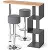 Vicco Tavolo bar con sgabelli Vincent, Quercia dorata/Antracite, 113 x 40 cm con 2 sgabelli da bar