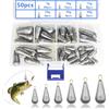 XSHAO 50 PCS Piombo da Pesca 5g/10g/15g/20g/30g/40g Con Scatola di Immagazzinaggio per Pesca All'Aperto e in Mare