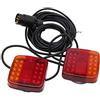ETUKER LED Kit Fanale Posteriore Rimorchio Magnetico, 12v Impermeabile Led Coda Freno Spia Arresto Luce Targa, Con Magnete Fanale Posteriore Cavo 7,5m E Spina 7 Poli, Per Caravan/RV/Rimorchio(20 LED)