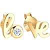 DIAMORE Elli Orecchini Donna Quadrifogli con Cristalli in Argento Sterling 925