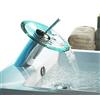 DRIWEI Rubinetto miscelatore rotondo in vetro effetto cascata acqua lavabo bagno acciaio lucido 812/11 lavandino arredamento interno casa design